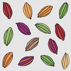 doodle freehand sketch drawing of cacao fruit.
