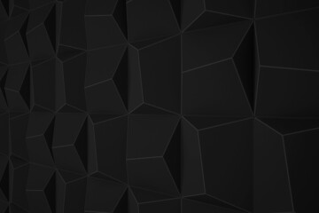 Obraz na płótnie Canvas abstract dark black and gray geometric polygonal shape triangle luxury pattern with modern mosaic silver grunge surface on dark.