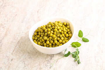 Marinated Green peas in the bowl