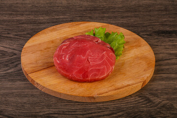Raw tuna steak for grill