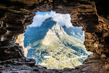 Table Moutain from Lions head in South Africa