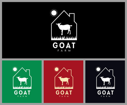 Goat Farm Logo for a Company. Vector Logo Design Template.