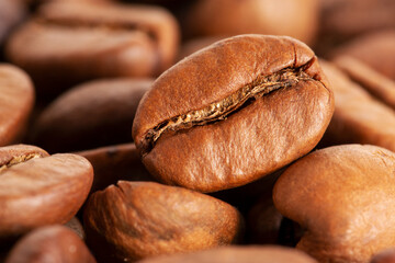 Obraz premium coffee beans close up. background, texture