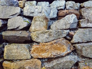 Wall of large stones in Norway