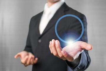 World diabetes day awareness concept. Doctor hands holding blue circle. Support for the fight...