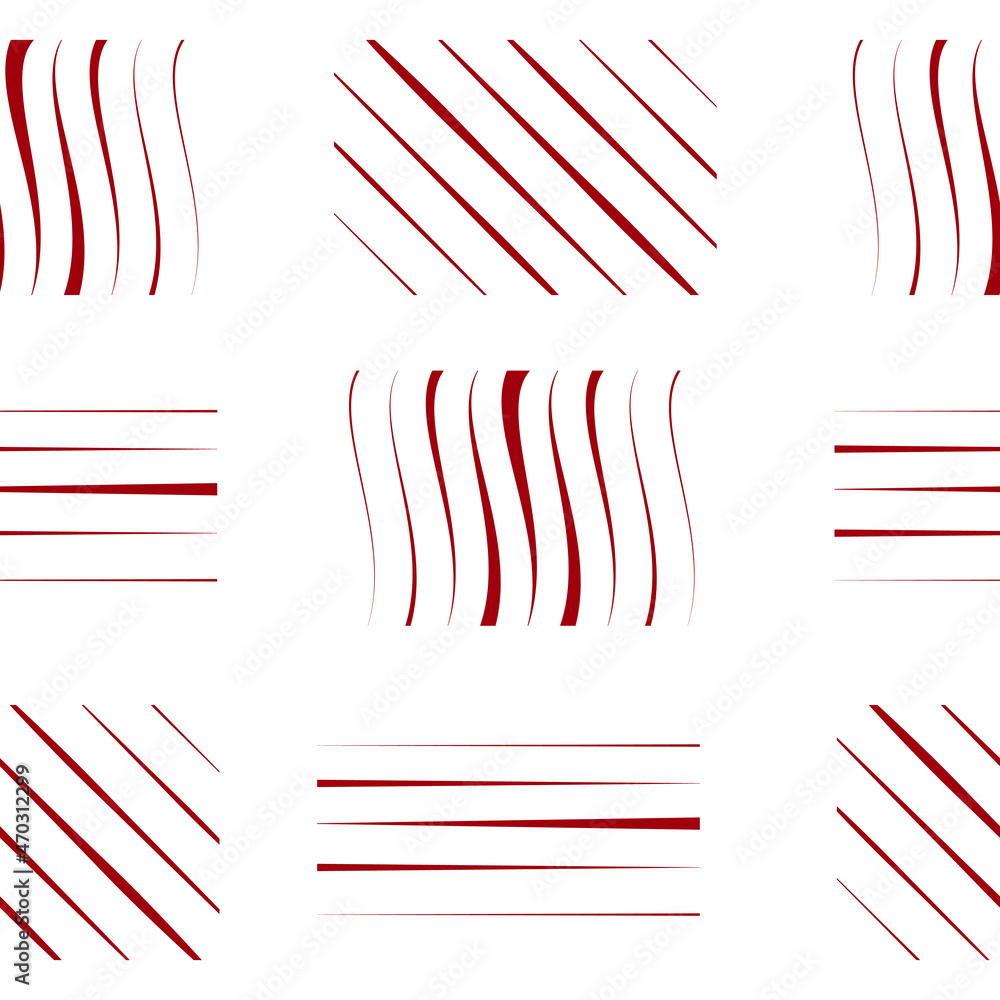 Poster Seamless pattern Vector Abstract color red wave and line  white background design element