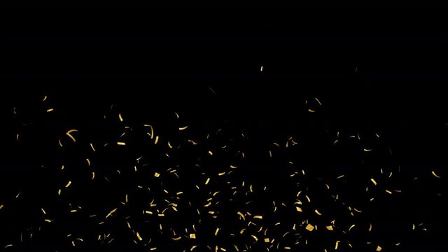 3 Different Gold Confetti Pack with Alpha Channel Prores 4444.