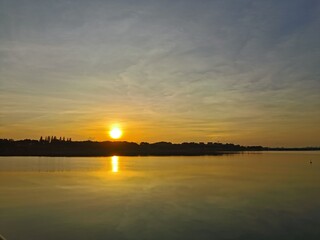 sunset over the river