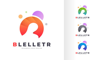 Gradient Initial Letter B Round Circle Colorful Bubble Editable Logo Design