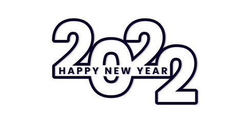 Happy New Year 2022 simple text graphic design vector
