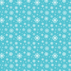 Winter snowflakes seamless pattern. Christmas vector background. Easy to edit template for wallpaper, wrapping paper, fabric, scrapbooking, etc