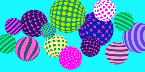 Retro 3d illustration abstract balls, great design for any purposes.