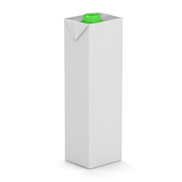 Juice or milk box isolated on white background. 3D Illustration.