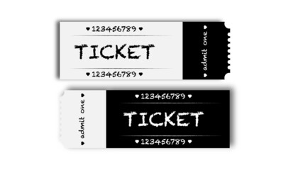 A set of two tickets. Entrance ticket.