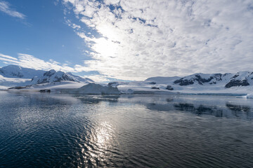 Fototapeta na wymiar Errera channel landscape in Antarctica
