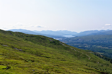 Fototapeta na wymiar Views towards Fort William from Ben Nevis - Scotland