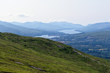 Fototapeta na wymiar Views towards Fort William from Ben Nevis - Scotland