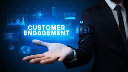 Hand of Businessman holding motivational message
