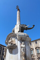 Fototapeta premium Catane / Sicile (Italie) - Fontaine de l'éléphant (Fontana dell'Elefante) 