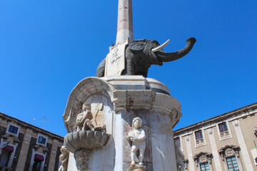Catane / Sicile (Italie) - Fontaine de l'éléphant (Fontana dell'Elefante)	