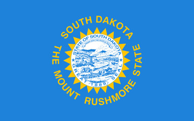 Official current vector flag of the Federal State of South Dakota, USA