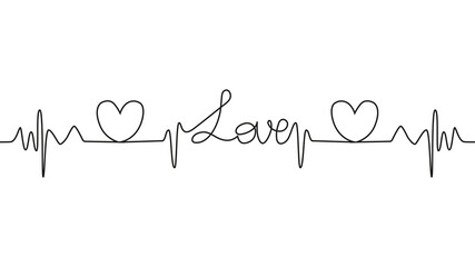 love lettering heartbeat design positive motivational optimist heart love.