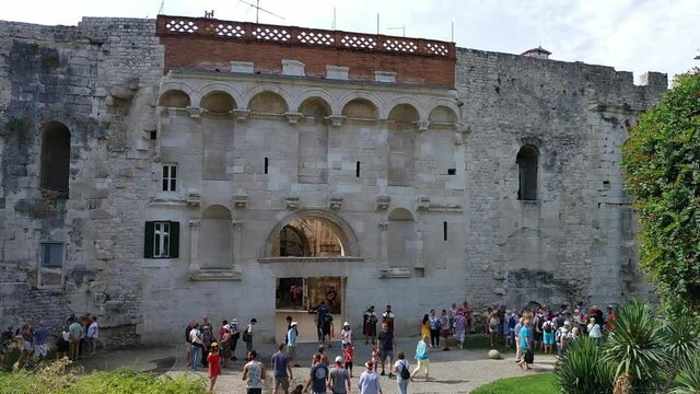 wall and Golden Gate of Diocletian's Palace in Split, Croatia
