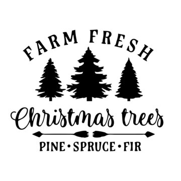 farm fresh christmas trees logo inspirational quotes typography lettering design