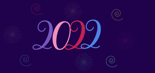 Happy New Year 2022 celebration concept. holiday illustration, 2022 text design.