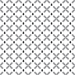 Vector seamless Tulip pattern EPS. Modern stylish texture SVG. Geometric striped ornament. Monochrome linear braids. Black and White Tulip Pattern