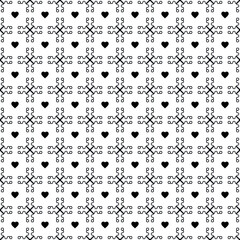 Vector seamless heart pattern EPS. Modern stylish texture SVG. Geometric striped ornament. Monochrome linear braids. Black and White love Pattern