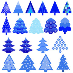 Isolated Christmas tree vector illustrations 