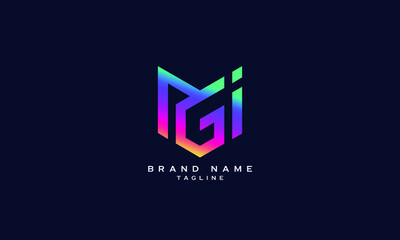 MGI, IMG, GMI, VGI, IVG, IVG, 7GI, I7G, G7I, Abstract initial monogram letter alphabet logo design