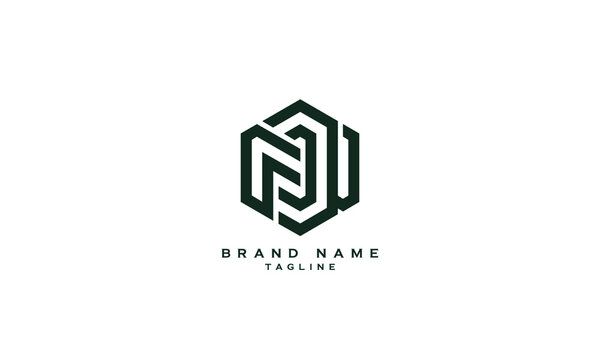 NJ, JN, AJO, JAO, OAJ, VJB, BJV, BJO, BOJ, Abstract initial monogram letter alphabet logo design