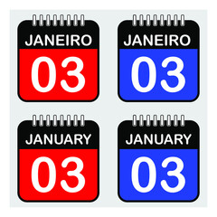 January 3, American Color Calendar