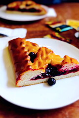 Baking with berries. Tasty breakfast