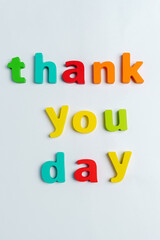 International thank you day, celebrated on January 11. Top view. Vertical photo