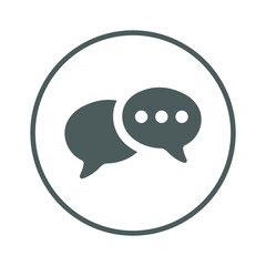 Chat, chatting, text icon. Violet vector sketch.