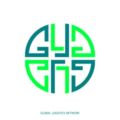 Global  logistics concept logo. Abstract logo for a business company. Letters G and L.  Design element for corporate identity in green. Logo for your  design, app, UI. EPS10
