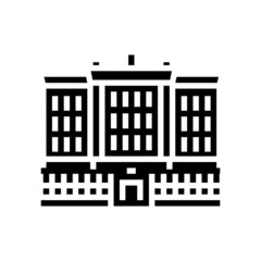 university college building education glyph icon vector. university college building education sign. isolated contour symbol black illustration