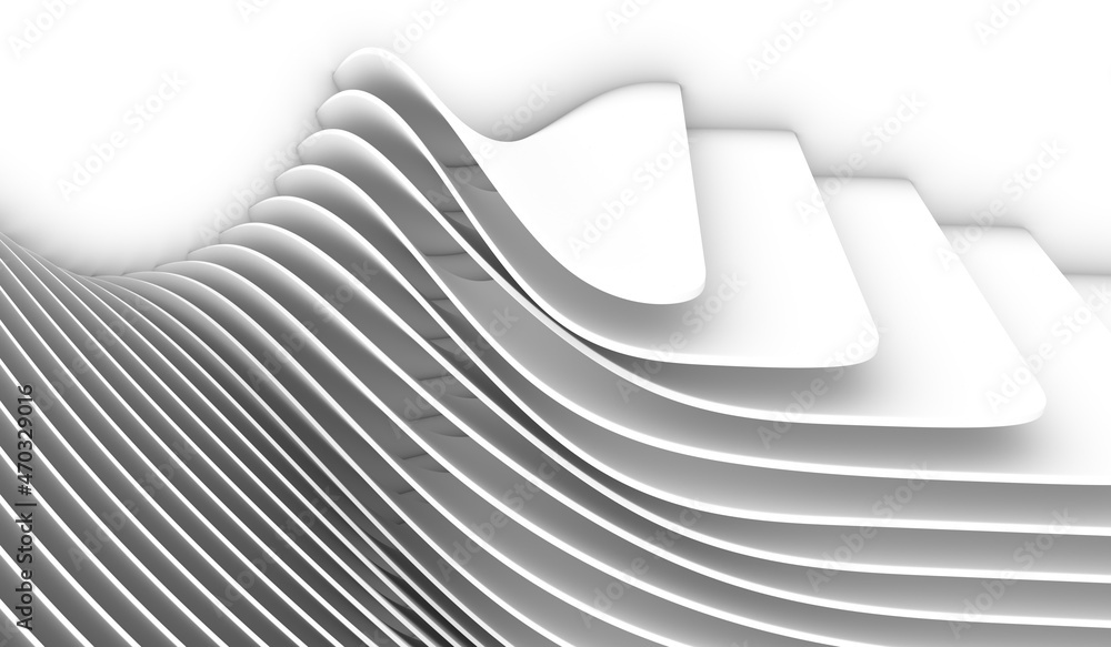 Poster abstract 3d background of wavy shapes. 3d rendering