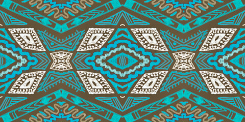 Seamless peruvian pattern. Hand drawn aztec illustration.