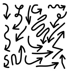 hand drawn set of arrows