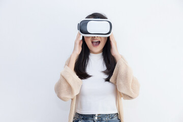 Asian Woman with VR Headset