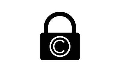 Copyright icon vector illustration flat style isolated on white background.