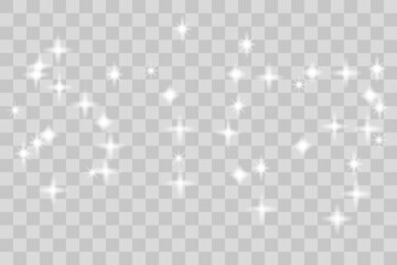 Shine light effect, png bright sparkle dust. Vector isolate	