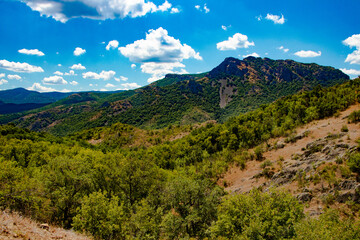 landscape with blue sky