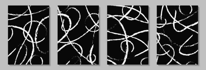 Creative minimalist hand painted Abstract art grunge background with black and white brush stroke abstract art. Design for wall decoration, postcard, poster or brochure, home decoration