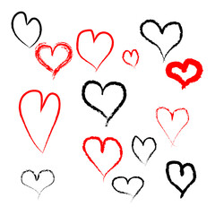 set of hearts black and red