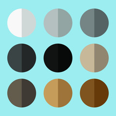 monochrome palette set in flat style